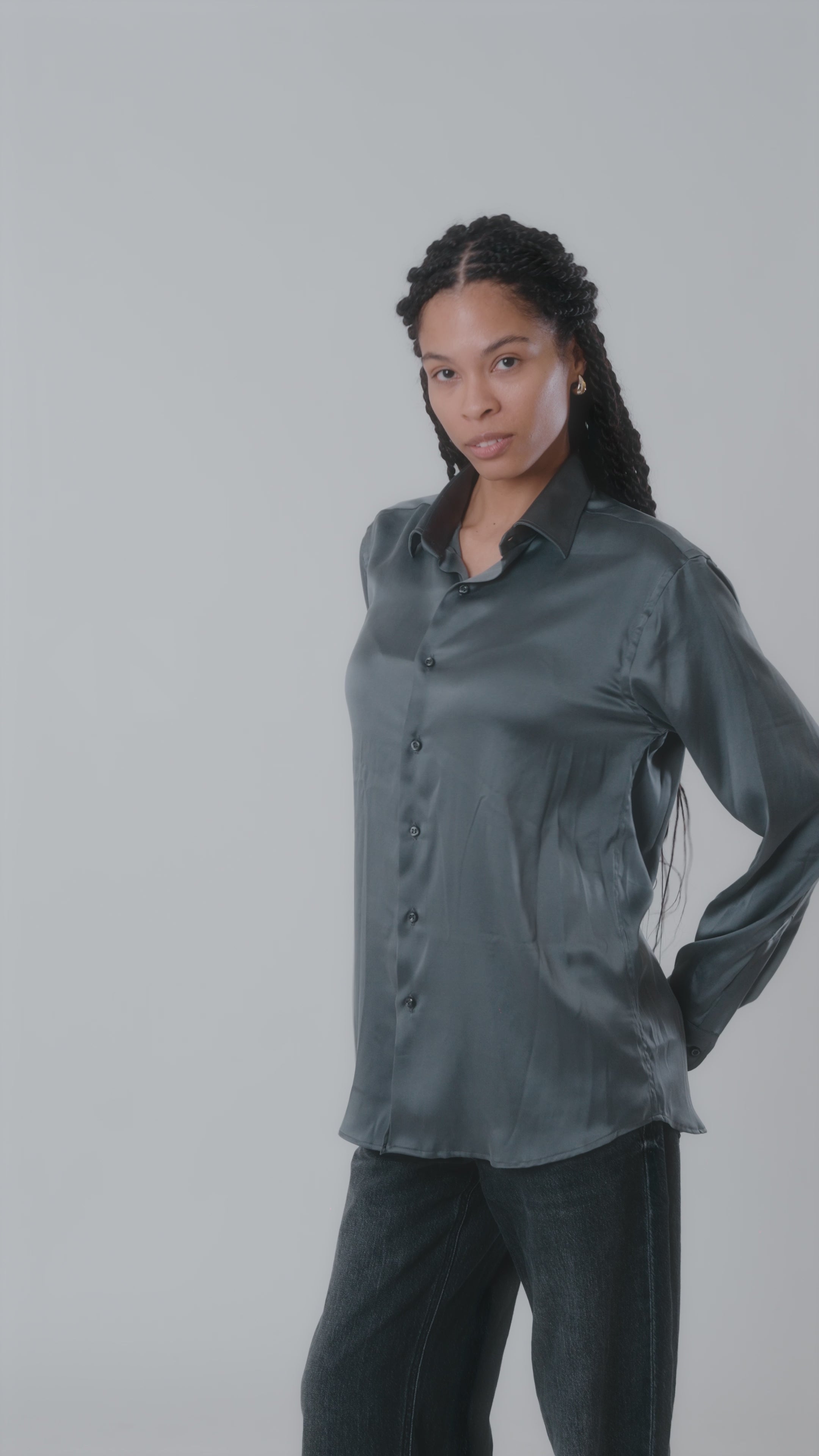 Grey Lucid Silk Shirt