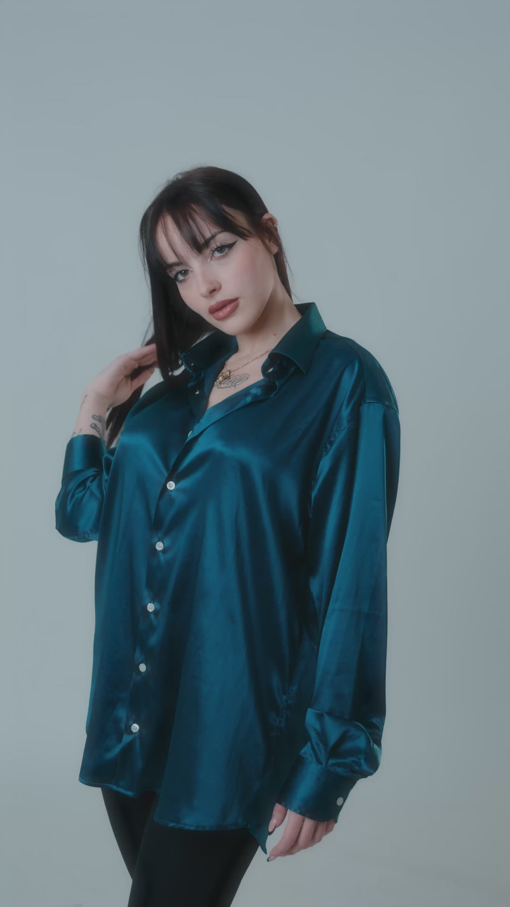 Blue Teal Lucid Silk Shirt