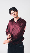 Burgundy Lucid Silk Shirt