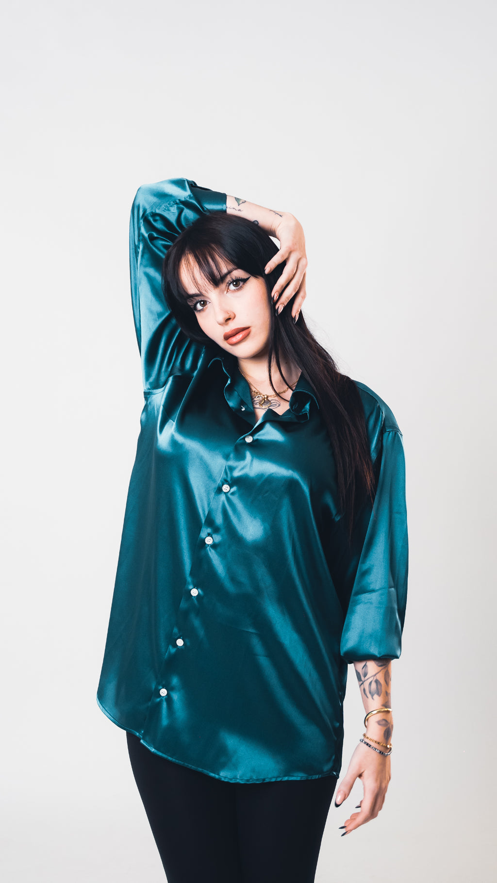 Blue Teal Lucid Silk Shirt