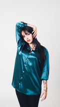 Blue Teal Lucid Silk Shirt