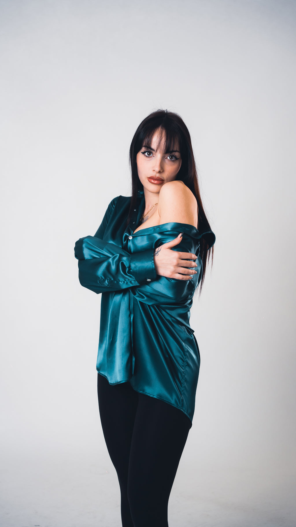 Blue Teal Lucid Silk Shirt