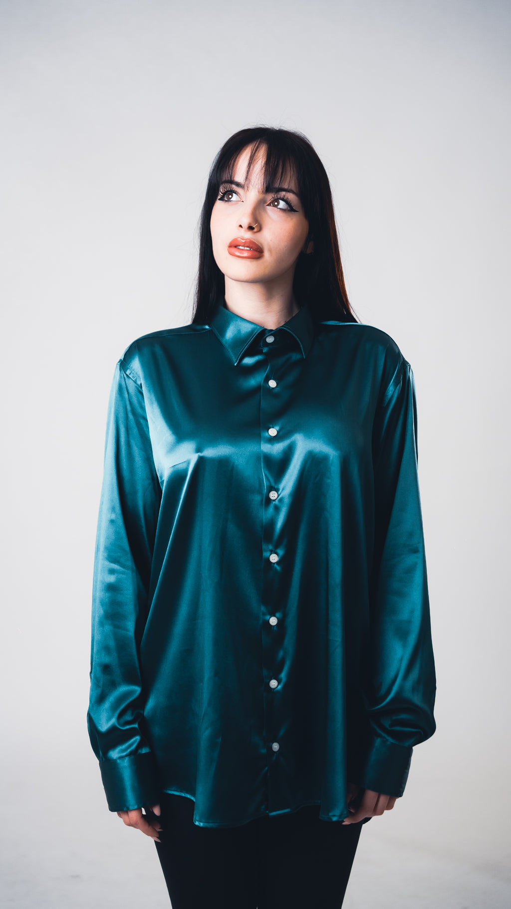 Blue Teal Lucid Silk Shirt