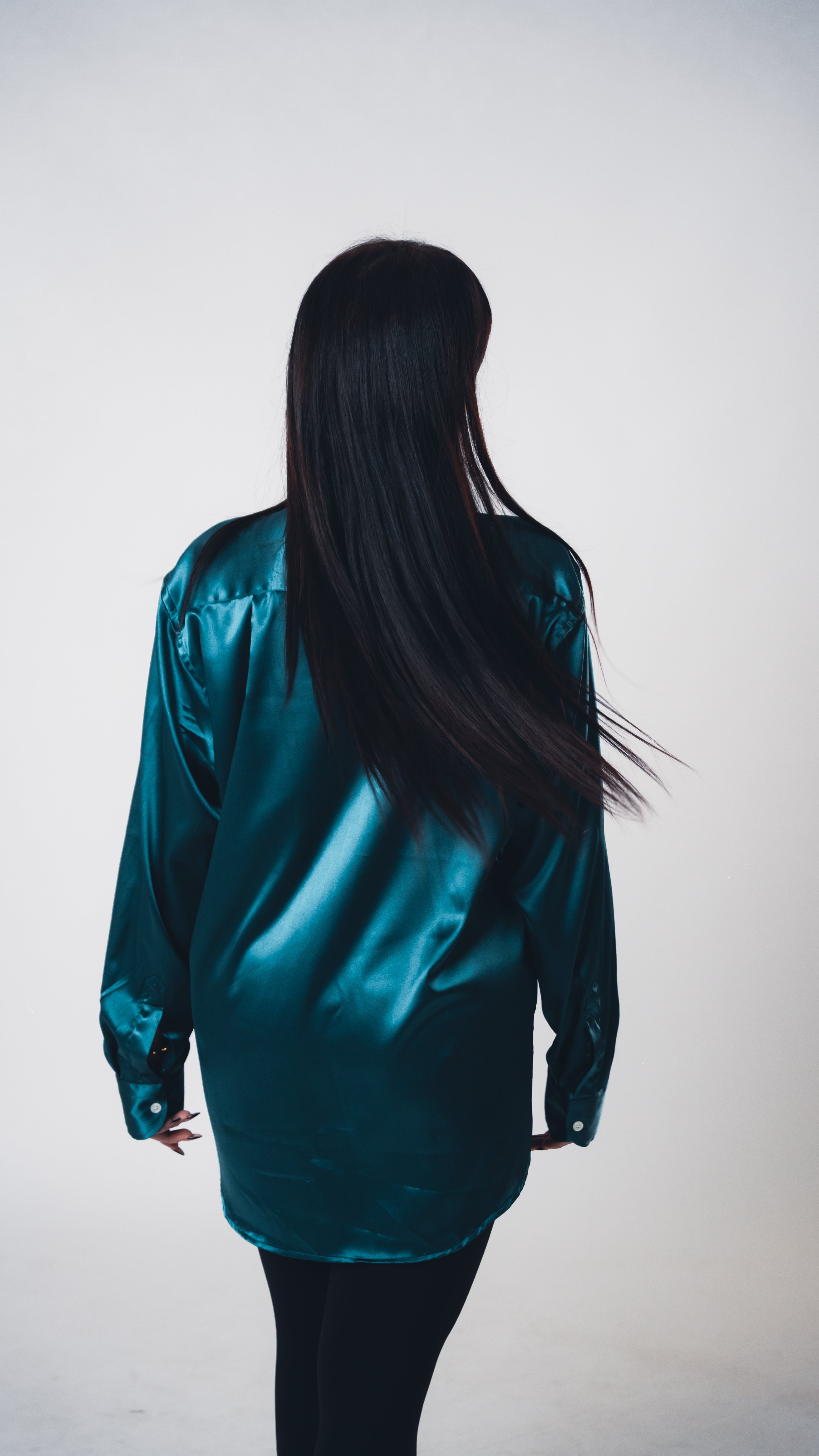 Blue Teal Lucid Silk Shirt