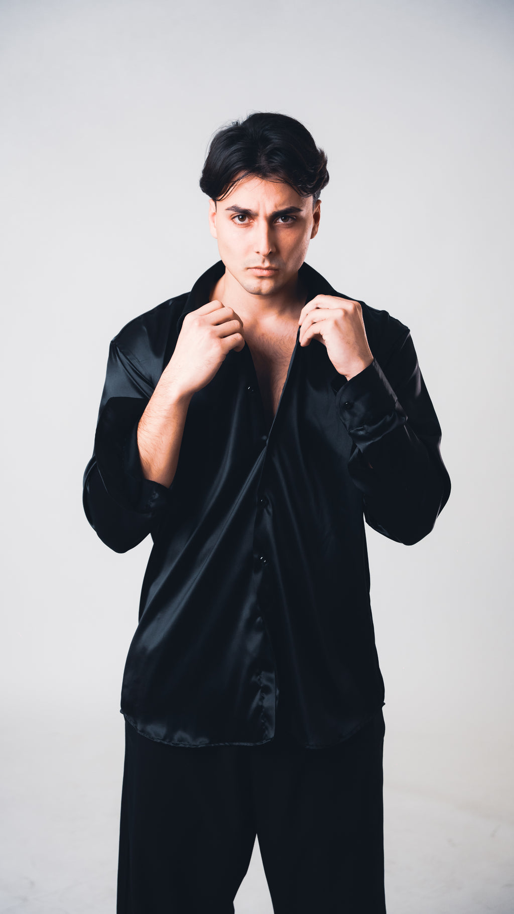 Black Lucid Silk Shirt