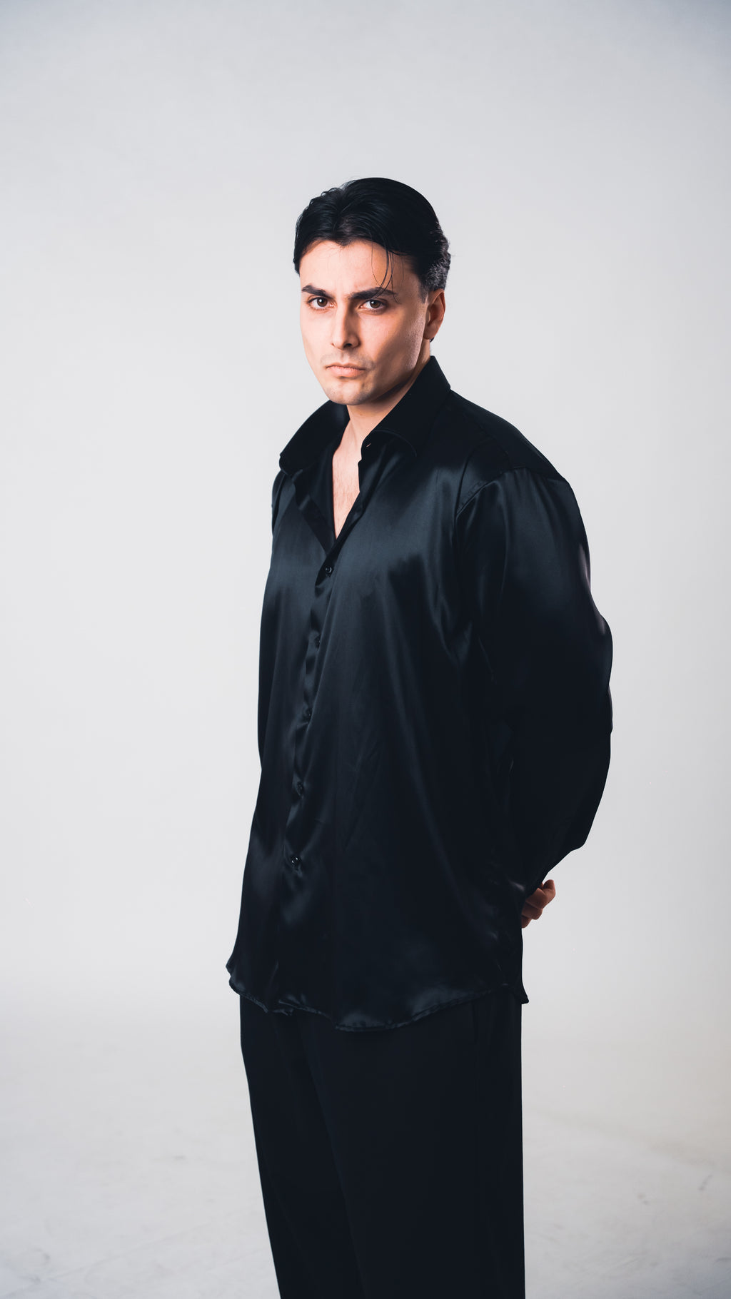 Black Lucid Silk Shirt