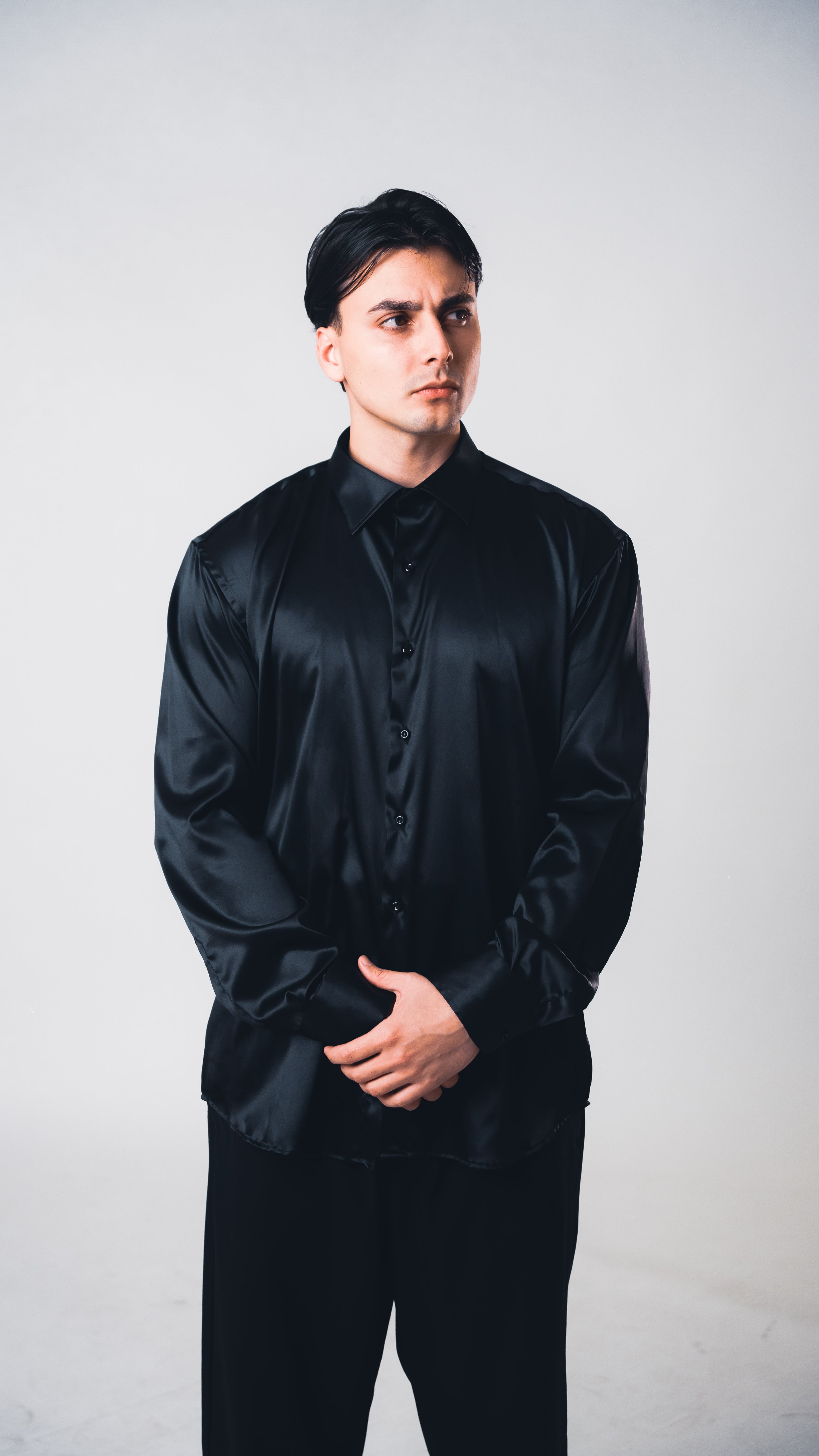 Black Lucid Silk Shirt