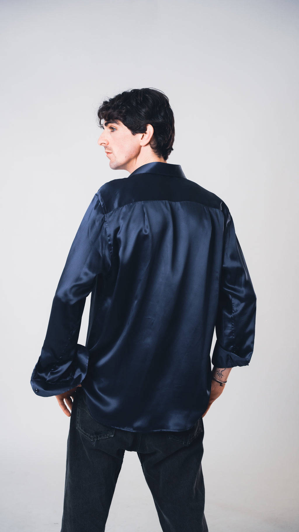 Midnight Blue Lucid Silk Shirt