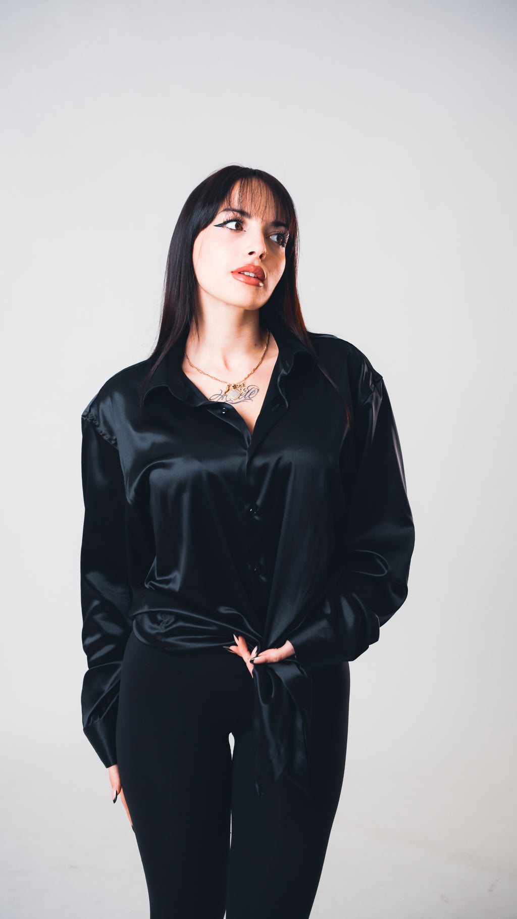 Black Lucid Silk Shirt