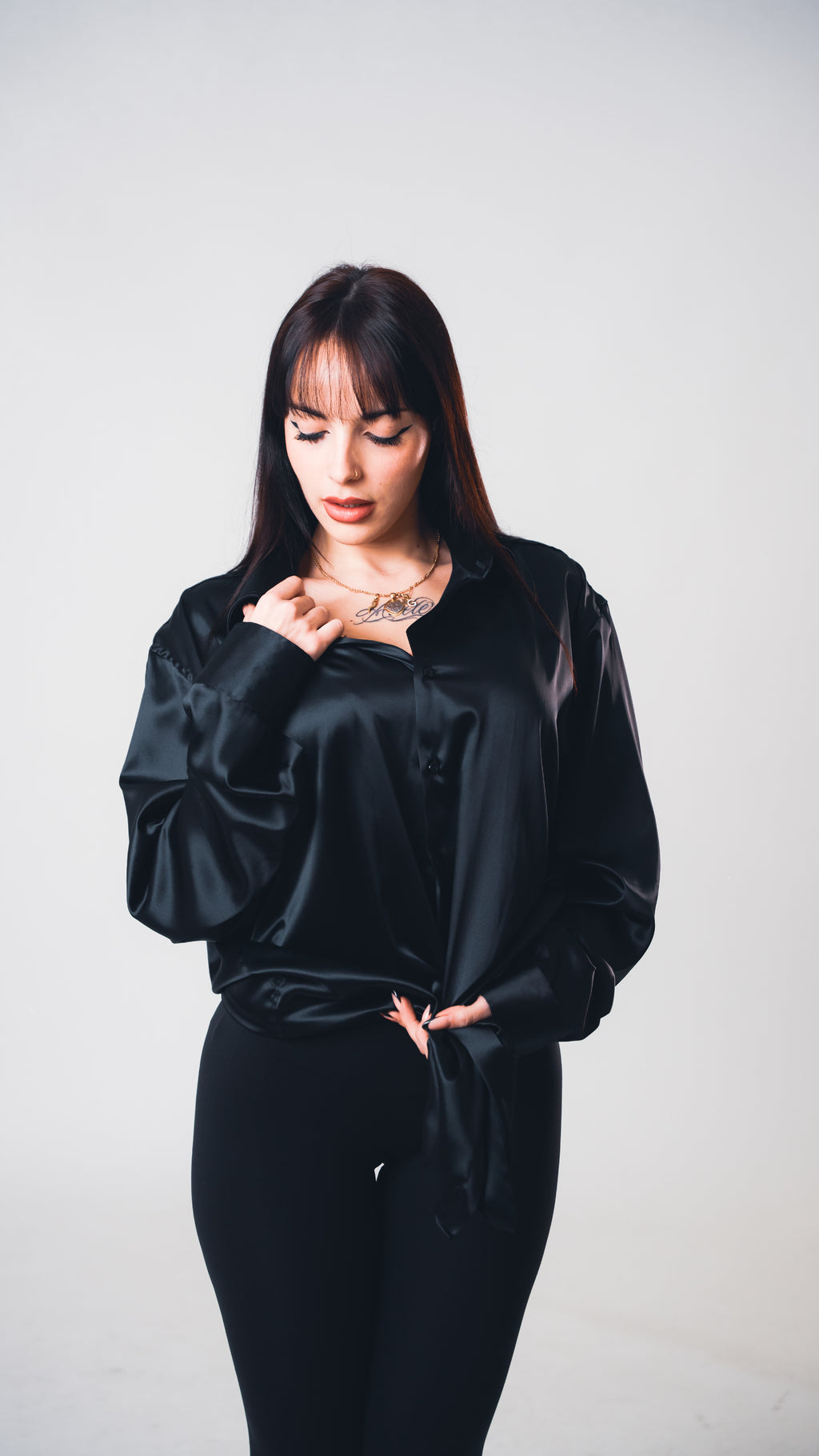 Black Lucid Silk Shirt