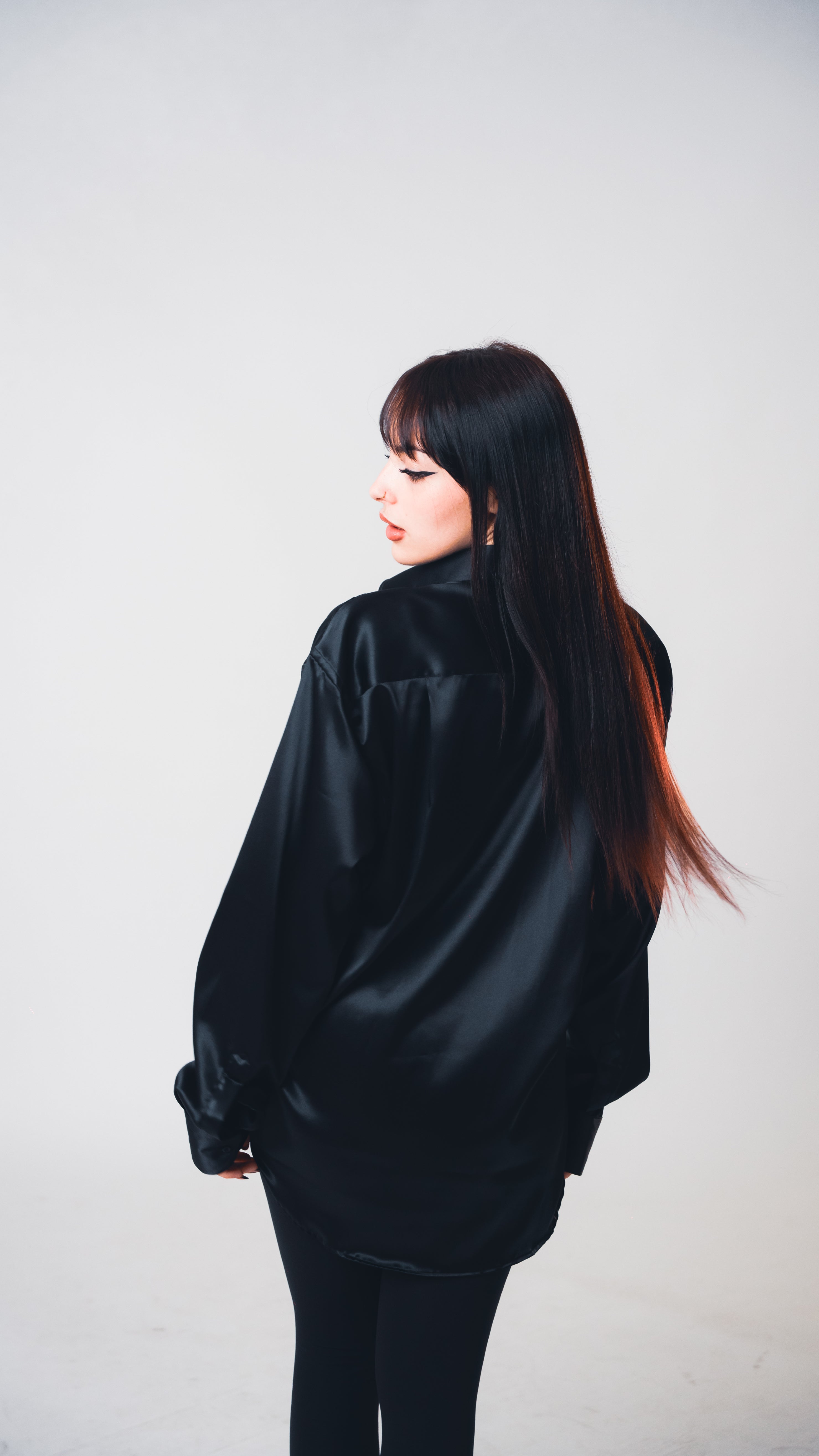 Black Lucid Silk Shirt