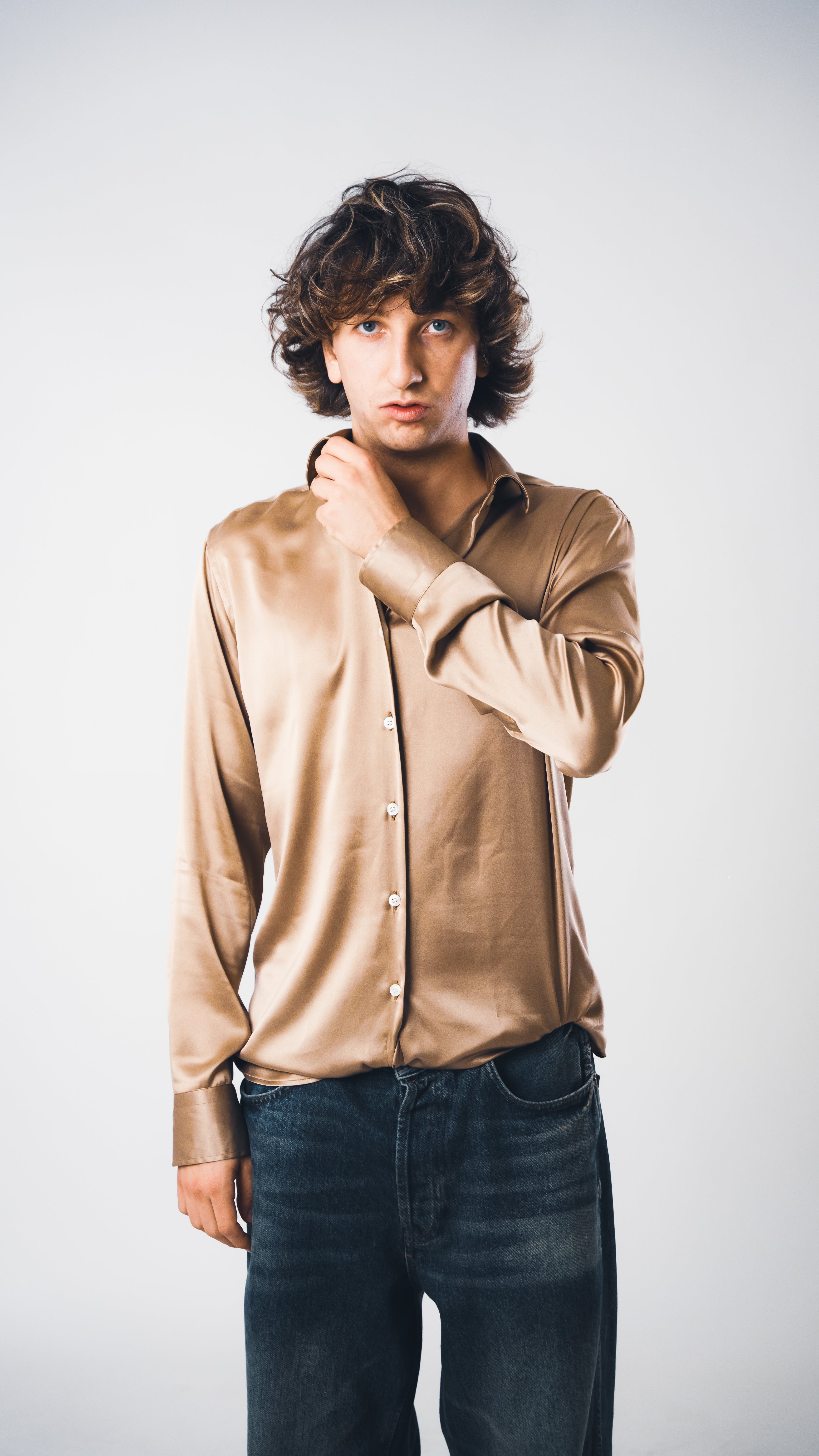 Gold Lucid Silk Shirt