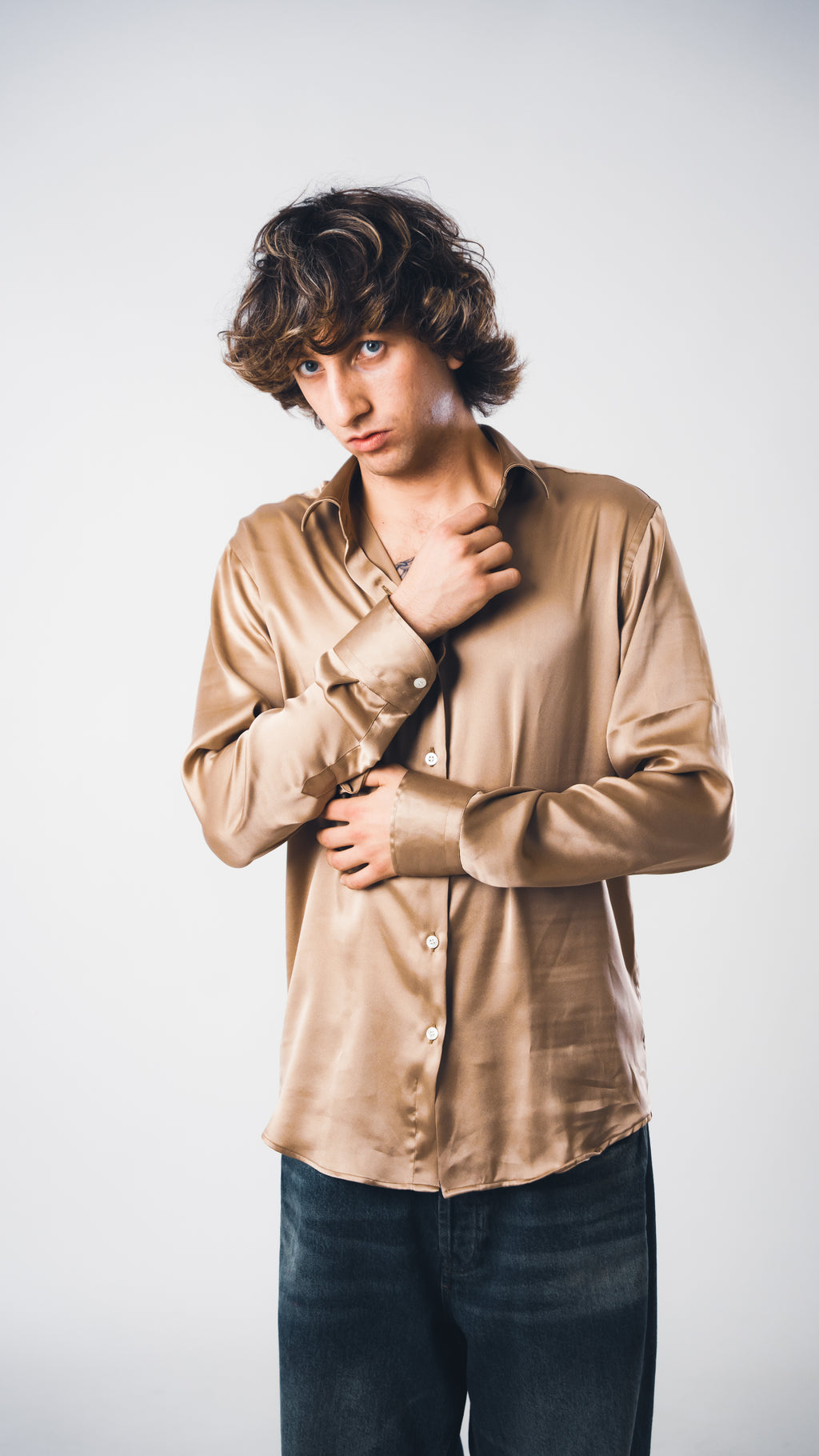 Gold Lucid Silk Shirt