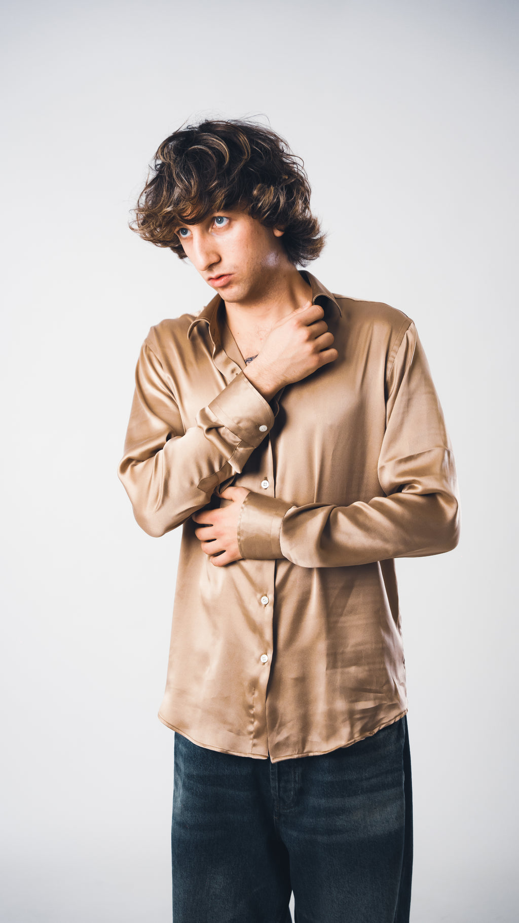 Gold Lucid Silk Shirt