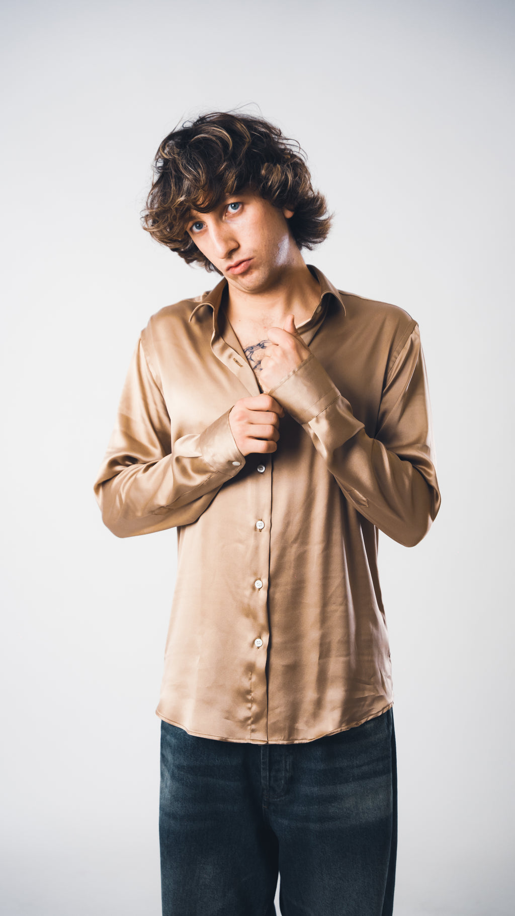 Gold Lucid Silk Shirt